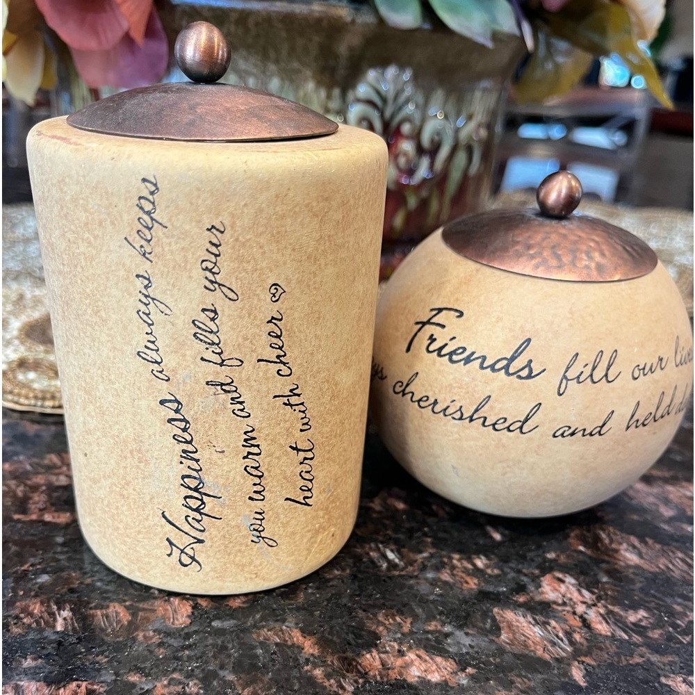 Set Of 2 Tea Light Sentiment Candles Two Different Sizes With Special Sayings